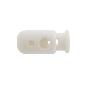 Arrêt de cordon cylindre blanc 1 trou de 5mm