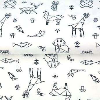 Jersey coton - origami blanc oekotex 100
