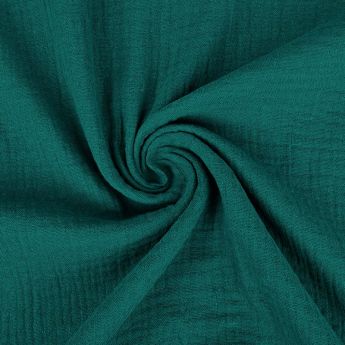 Double gaze de coton vert pétrol