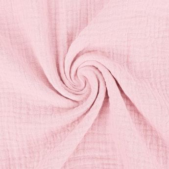 Double gaze de coton rose clair