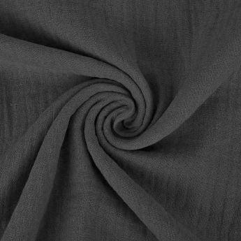 Double gaze de coton gris foncé
